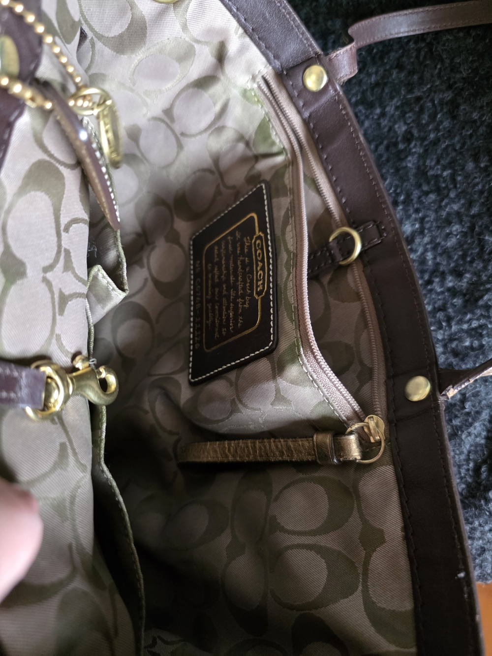 Coach Multicolor Legacy Stripe Tote Bag - Gold Trim - Picture 11 of 15